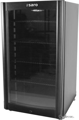 SARO Koelkast met Glazen Deur Zwart Model DK 90