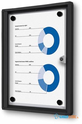 Syna Vergrendelbaar Notitiebord Indoor Economy Zwart 1x A4 - SCXS1XA4C9005