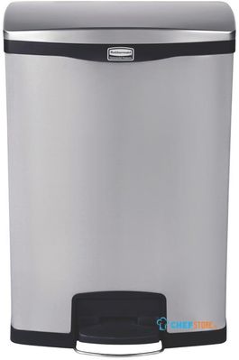 Rubbermaid Slim Jim Front Step pedaalemmer RVS 90ltr - GE939