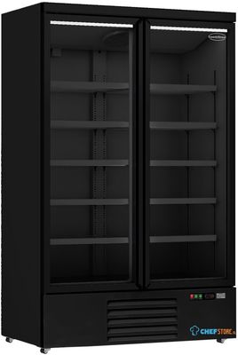 2 deurs Display koelkast | glasdeuren | zwart | Combisteel | 7455.2230