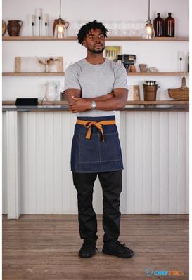 Whites Southside Sloof Blauw Denim 43x70cm, Whites Chefs Clothing BB465