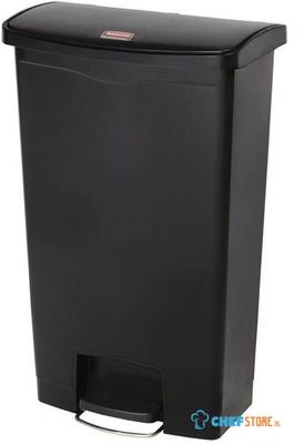Rubbermaid Slim Jim Front Step pedaalemmer 68ltr zwart - GL034