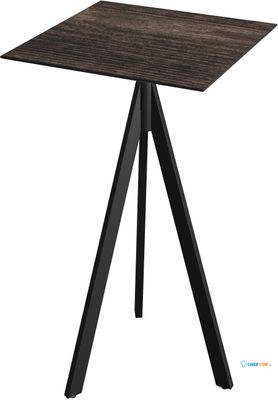 Essentials Infinity Tripod Statafel Zwart Frame + Riverwashed Wood HPL 70x70 cm - 140041477