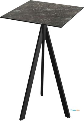 Essentials Infinity Tripod Statafel Zwart Frame + Galaxy Marble HPL 70x70 cm - 140041577