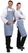 Whites halterschort blauw-wit geblokt | A554 7