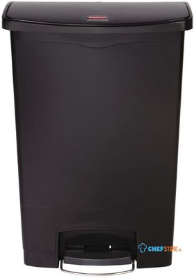 Rubbermaid Slim Jim Front Step pedaalemmer 90ltr zwart - GL040