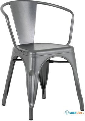 Bolero HZ807 Bistro Curve Armstoelen Donkergrijs (4 stuks)