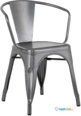Bolero HZ807 Bistro Curve Armstoelen Donkergrijs (4 stuks)
