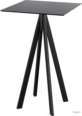 Infinity Statafel Zwart Frame + Zwart HPL 70x70 cm - Essentials 120041077