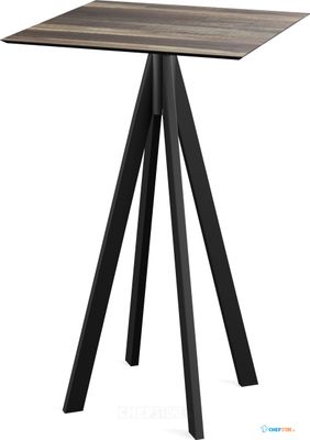 Infinity Statafel Zwart Frame + Tropical Wood HPL 70x70 cm - Essentials 120041277