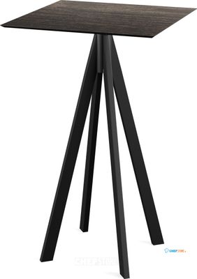 Infinity Statafel Zwart Frame + Riverwashed Wood HPL 70x70 cm - Essentials 120041477