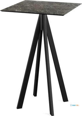 Infinity Statafel Zwart Frame + Galaxy Marble HPL 70x70 cm - Essentials 120041577