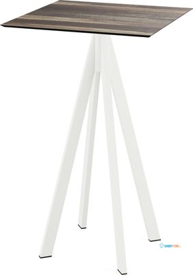 Infinity Statafel Wit Frame + Tropical Wood HPL 70x70 cm - Essentials 120051277
