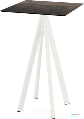Infinity Statafel Wit Frame + Riverwashed Wood HPL 70x70 cm - Essentials 120051477