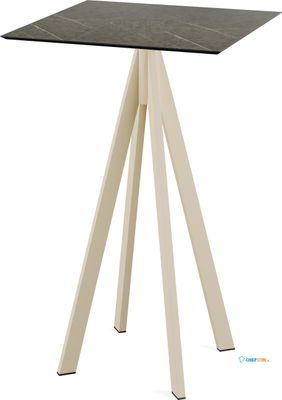 Infinity Statafel Zand Frame + Midnight Marble HPL 70x70 cm - Essentials 120061677