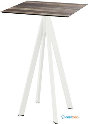 Infinity Statafel Wit Frame + Tropical Wood HPL 70x70 cm - Essentials 120051277