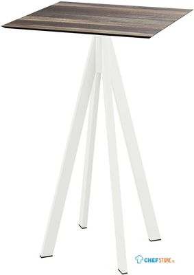 Infinity Statafel Wit Frame + Tropical Wood HPL 70x70 cm - Essentials 120051277