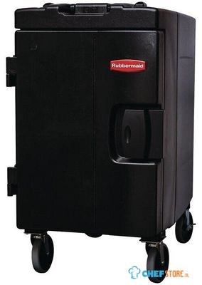 Rubbermaid Catermax 100 zwart met wielen - L592