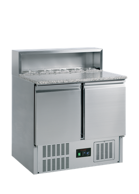 TEFCOLD Roestvast Stalen Pizzacounter met Granieten Werkblad - GP92