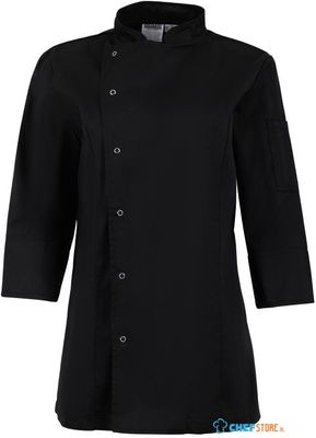 Whites Chefs Clothing Whites Dames Getailleerde Koksjas Zwart Maat M - BA110-M