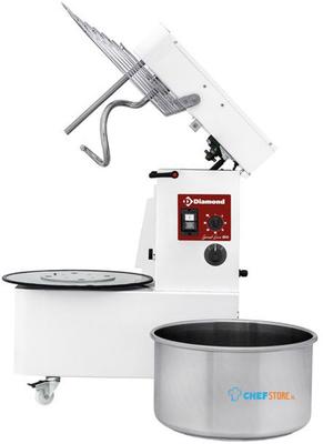 Spiraalkneder 42 Liters Kantelbare Kop - Verwijderbare Kuip - 2 Snelheden - Timer - op Wielen - Diamond FD42AL/T2V-L-230/3- 1