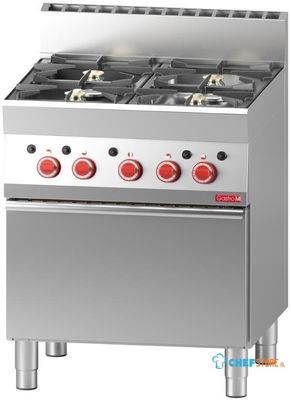 Gasfornuis | 4 branders | oven 65/70 CFG | Gastro M 650 | GN047