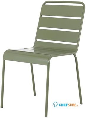 HZ818 Bolero Amalfi Gelat Staal Stoel Olijfgroen (4 stuks)