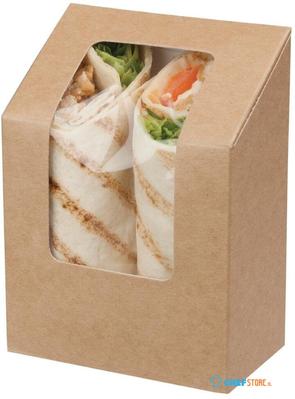 Colpac Zest kraft wrapdoosjes met acetaat venster en insteeksluiting composteerbaar | FA391