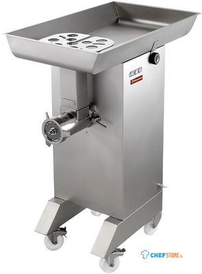 Diamond Hakmolen in R.V.S. N° 32, Ø 4.5 mm, 700 kg/h, op wielen | TTGD-32/CB-PCH 1