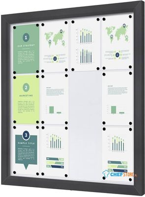Syna Outdoor Vergrendelbaar Notitiebord Slim 12 X A4 Anthracite - SCTE12XA4PHC7016JS