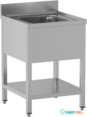 Diamond L611/6D-SX1 Spoeltafel met 1 kuip, met onderlegplank