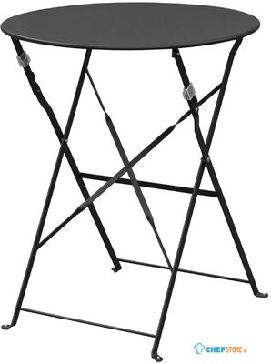Bolero ronde stalen opklapbare tafel zwart 59,5cm | GH558