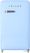 Koelkast | 108 + 13 liter | glas | RVS handgreep, poten + logo | RETRO model | blauw |Frilec | BERLIN168-9A++BLUE 2