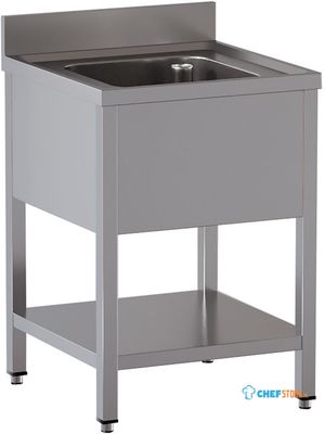 Diamond L611/6D-SX1 Spoeltafel met 1 kuip, met onderlegplank