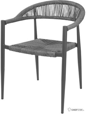 Bolero Eden PE Gevlochten Rattan Outdoor Armstoelen Antraciet (4stuks) - HZ590