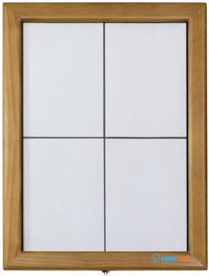 Securit Teak Wit LED Informatie 4xA4 Display (excl Paal En Voet) - CU938