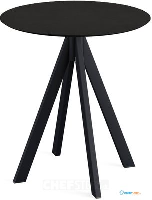 Essentials Infinity Terrastafel Zwart Frame + Zwart HPL 70 cm - 120011070