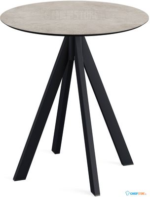 Infinity Terrastafel Zwart Frame + Moonstone HPL 70 cm - Essentials 120011370