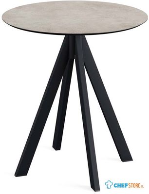 Infinity Terrastafel Zwart Frame + Moonstone HPL 70 cm - Essentials 120011370