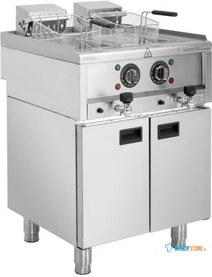 Buffalo 600 Serie Vrijstaande Elektrische Friteuse met Dubbele Tank 2x 8ltr - SA782