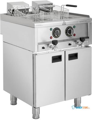 Buffalo 600 Serie Vrijstaande Elektrische Friteuse met Dubbele Tank 2x 8ltr - SA782