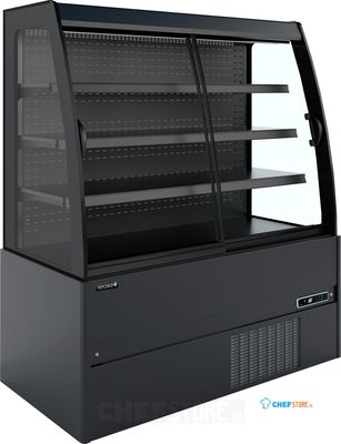 Compacte Zwarte Wandkoeler met Schuifdeuren - MC+B130S LOW LED