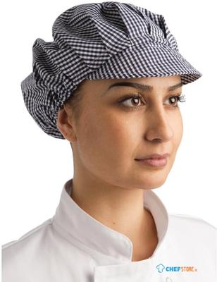 Whites muts met klep blauw-wit geruit | B257