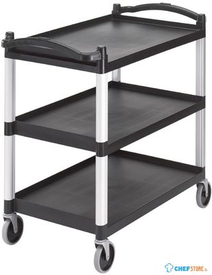 Cambro KD serveerwagen met 3 bladen zwart | CT400