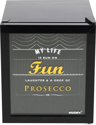 Glasdeur koeler - Zwart - Prosecco design - flessenrek - 0 – 10 ℃ - Husky KK50-PROSECCO 1