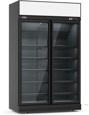 Vrieskast | 1000 L | 2 Glasdeuren | zwart | lichtbak | Combisteel | 7455.2425 1
