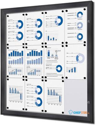 Syna Vergrendelbaar Notitiebord Indoor Zilver 12x A4 RAL7016 - SCS12XA4C7016JS