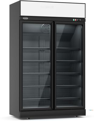Vrieskast | 1000 L | 2 Glasdeuren | zwart | lichtbak | Combisteel | 7455.2425 1