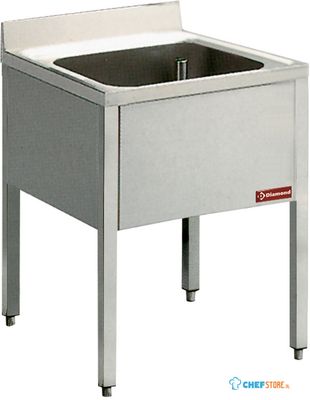 Diamond Spoeltafel met 1 Kuip met Onderstel - L610/6-KD-D 1