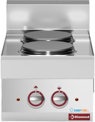 Elektrisch Fornuis 2 Ronde Kookplaten -Top- - Diamond E65/2P4T-N 1